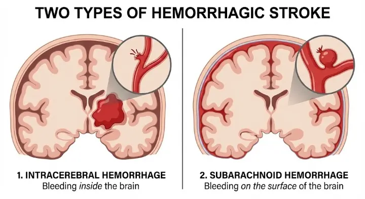 2 types of hemorrhagic stroke